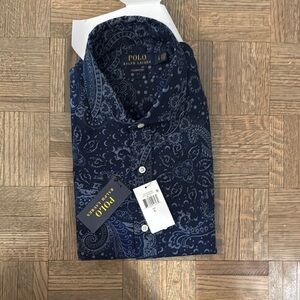 Polo by Ralph Lauren Men's Blue Jackets Shirt large classic fit short sleeve